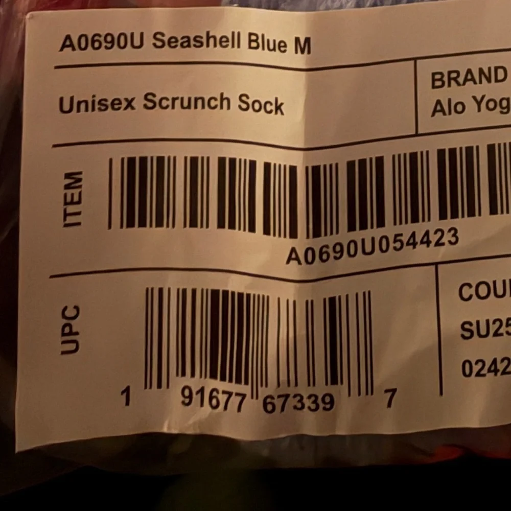 ALO Yoga Seashell Blue Unisex Scrunch Sock M